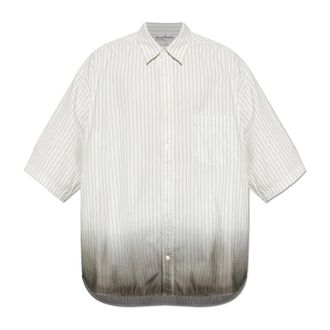 Acne Studios Short Sleeve Shirts, male, White, Size: XS Dip-dyed Button-up Shirt