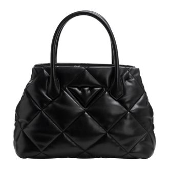 Emporio Armani Handbags, female, Black, Size: ONE SIZE Adjustable Strap Handbag with Internal Compartments