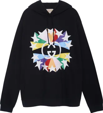 Gucci Mens Gucci FW21 Full Print Interlock Double G Printing Cotton Black 646953-XJDNJ-1082