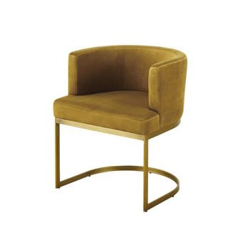Maisons du monde Sill&oacute;n vintage de terciopelo amarillo mostaza