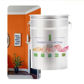 OEM Pintura Cer&aacute;mica Para Paredes, Lavable, Naranja, 5 L, Resistente A Las Manchas