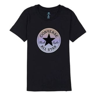 Converse (WMNS) Converse T-Shirt Chuck Taylor All Star T-Shirt Asia Sizing Black White 10018921-A01