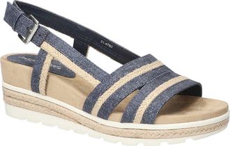 Easy Street Mel Espadrille Slingback Platform Wedge Sandal in Jeans at Nordstrom, Size 8.5