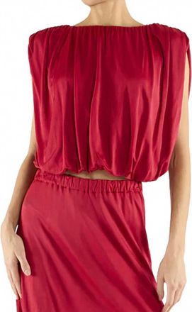 Ramy Brook Brian Jersey Ruched Top In Scarlet Red