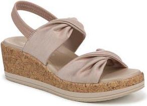 Life Stride Riley Slingback Wedge - Wide Width Available in Brown Fabric at Nordstrom Rack, Size 8.5