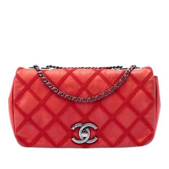 Chanel Pre-owned Leather chanel-bags - Dames - Pre-owned - Rood - Maat: ONE Size Leer