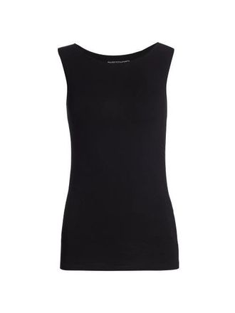 Majestic Filatures Soft Touch Merrow Edge Crewneck Tank in Noir at Nordstrom, Size 4
