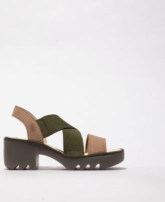 FLY London Taji502fly Womens Sandals Taupe/khaki - Multicolour Leather - Size UK 7