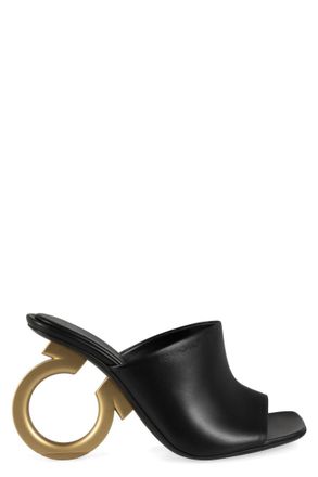 Ferragamo Black Solid Astro Heels