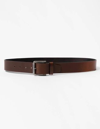 HUGO BOSS Mens BOSS Orange Joris Mens Italian Leather Belt with Engraved Buckle - Dark Brown 203 - Size: W38
