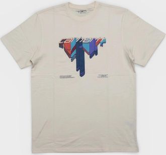 Carhartt Work in Progress Mens Carhartt WIP Graphic Logo T-Shirt Cream - Size: 38