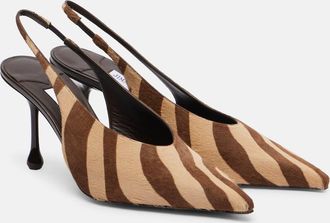 Jimmy Choo London Isa 80 calf hair slingback pumps
