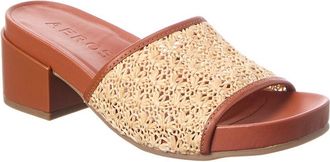 Aerosoles Clark Heeled Leather & Canvas Sandal