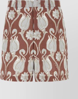 Valentino Garavani printed linen bermuda shorts