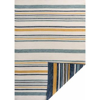 Jonathan Y Designs Janus Classic Coastal Ticking Stripe Reversible Machine-Washable Indoor/Outdoor Area Rug in Cream/navy at Nordstrom, Size 2Ft 0In X 8Ft 0In