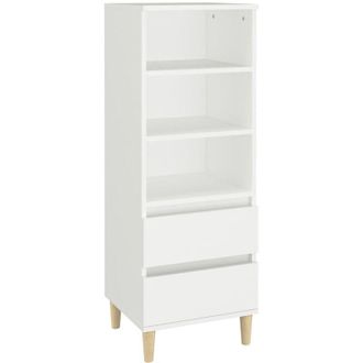 vidaXL Aparador Alto Madera Contrachapada Blanco 40x36x110 Cm Vidaxl
