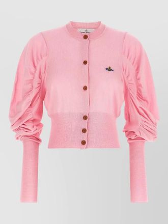 Vivienne Westwood eli cardigan ruched sleeves ribbed trims