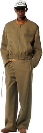 MCM Jacket in Wool Twill and Monogram Print Leather in Khaki at Nordstrom, Size 52 Eu