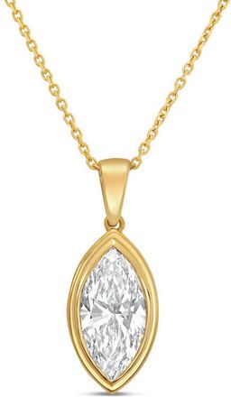Diana M. Jewels 14kt yellow gold 7.00 ct lab grown marquise bezel with bail pendant