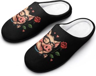 Generic Pigs Rose Mens Slippers Comfortable And Non-slip Cotton Slipper Shoe for House
