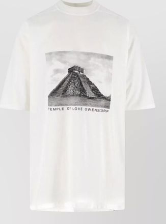 Rick Owens crew neck graphic shirt short sleeves