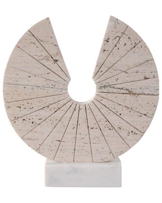 Sagebrook Home 11X10in Travertine Open Circle On Marble Base