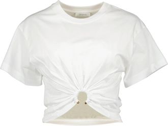Paco Rabanne Witte Ring T-shirt - Dames - T-shirts - Wit - L - Katoen - Tops