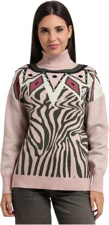 Fracomina Jersey de cuello alto con estampado animalier - Knitwear - Mujer - Multicolor - XS