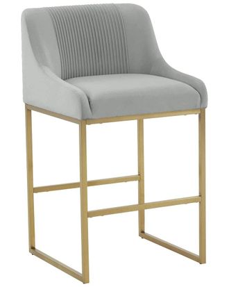 TOV Furniture Tov Furniture Lisa Pleated Velvet Counter Stool