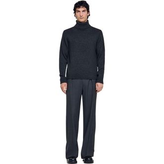 Sandro Wool and cashmere turtleneck sweater in Dark Grey at Nordstrom, Size Xx-Large