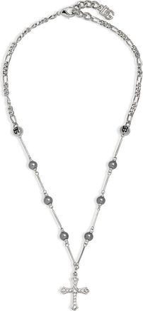 Dolce & Gabbana Rosary Cross Necklace in Argento/Palladio at Nordstrom