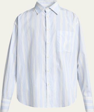 Jacquemus Mens Candy Stripe Relaxed Cotton Button-Down Shirt