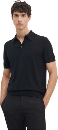 A|X Armani Exchange Gebreide Polo - Heren - Polos - Zwart - M - Katoen - Tops