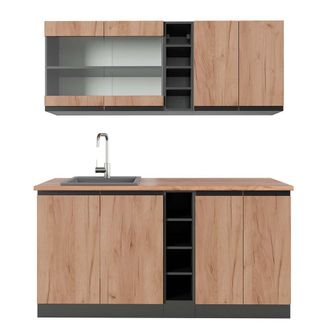 Vicco Cocina Vers&aacute;til R-line, Oro Power Roble/antracita, 160 Cm, Et Roble