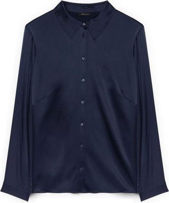 Fiorella Rubino Dames, Blouses & Shirts, Blauw, Maat: 7XL Zijde