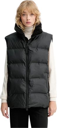 Rains Alta Vision Puffer Vest - Dames - Bodywarmers - Zwart - M - Leer - Jassen