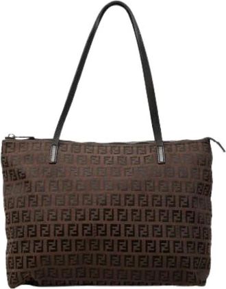 Fendi Pre-owned Vintage Tote Bag - Dames - Vintage Shopper - Bruin - ONE Size - Leer - Vintage