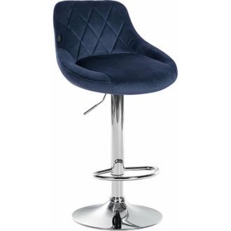 Clp Sgabello da bar Lazio Velvet blu cromo