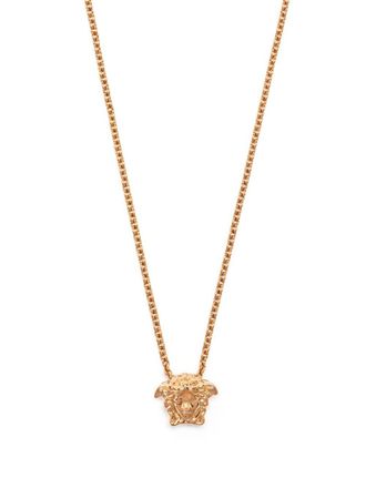 Versace Medusa Head Motif Cable-Link Necklace in Gold-Tone Brass