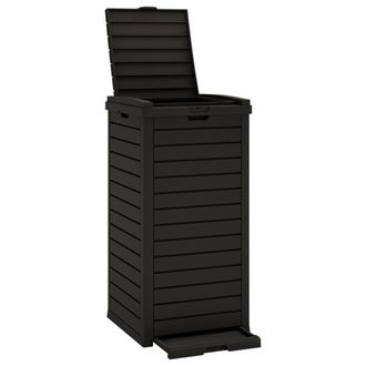 vidaXL Cubo De Basura De Exterior Polipropileno Negro 41x41x86 Cm Vidaxl