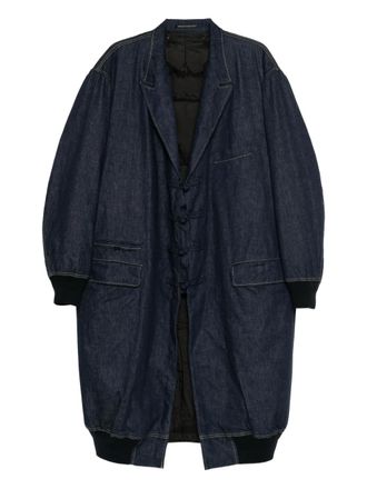 Yohji Yamamoto Denim jas met wassing - Blauw