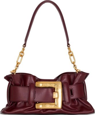 Balmain mini Anthem buckle-embellished calfskin-leather clutch bag - women - CALFSKIN - One Size - Red