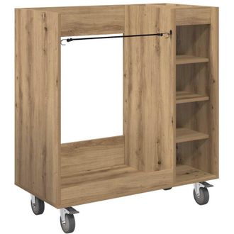 vidaXL Golf Cabinet with Wheel Plain Artisan Oak 90 x 45 x 98 cm vidaXL