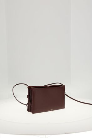 Celine Womens Shoulder Bag Trio Flap Syrah Lamb Leather
