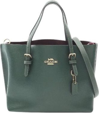 Coach Pre-owned Handbags, female, Green, Size: ONE SIZE Pre-owned Leather totes