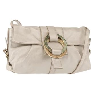 Bulgari Pre-owned Leren Schoudertas - Dames - Pre-owned - Grijs - Maat: ONE Size Leer