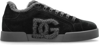 Dolce & Gabbana Suede sportschoenen - Dames - Sneakers - Zwart - 37 EU - Leer - Schoenen