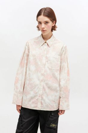 Ganni White Floral Circle Collar Shirt - Size 34 Elastane