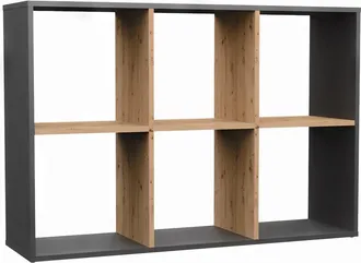 Topeshop Marion - Estanter&iacute;a Modular Con 6 Cubos - Librer&iacute;a Con 6 Compartimentos - 110x30x75 Cm - Mueble De Almacenaje