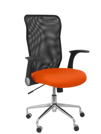 Piqueras y Crespo Silla Minaya Respaldo Malla Negro Asiento Bali Naranja Oscuro